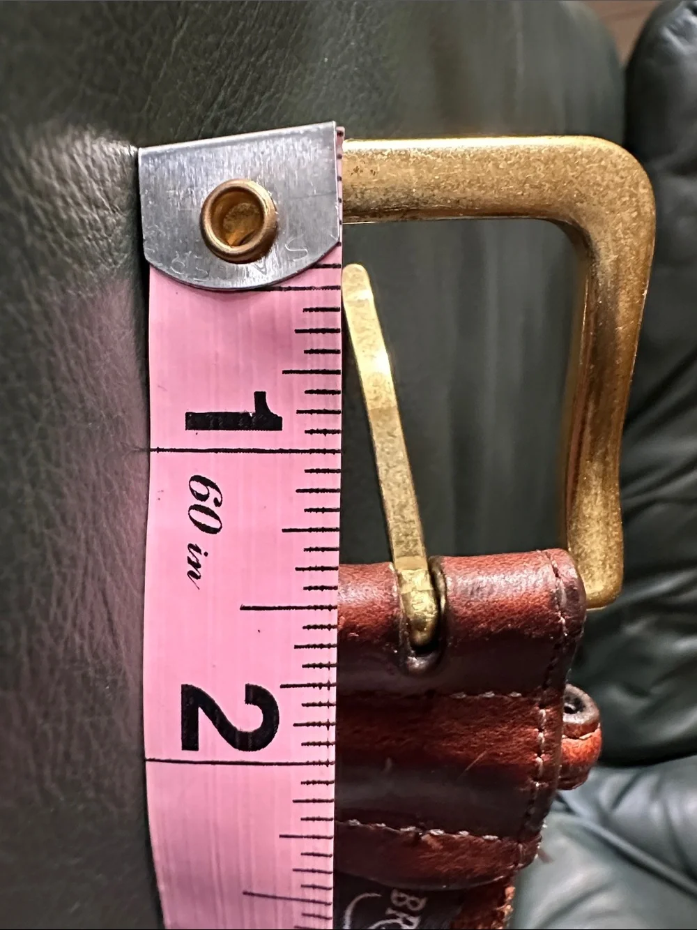 Brighton Brown Leather Belt with Blue Nautical Ribbon